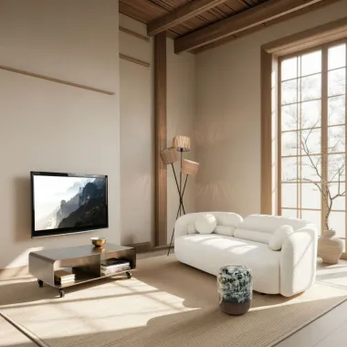 Kare Sofa 3 osobowa KELLY boucle kremowa 225 x 63 x 83cm / 87293