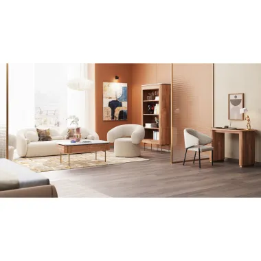 Kare Sofa 3 osobowa KELLY boucle kremowa 225 x 63 x 83cm / 87293