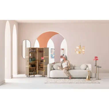 Kare Sofa 3 osobowa KELLY boucle kremowa 225 x 63 x 83cm / 87293