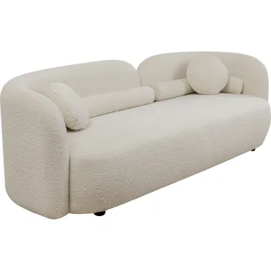 Kare Sofa 3 osobowa KELLY boucle kremowa 225 x 63 x 83cm / 87293