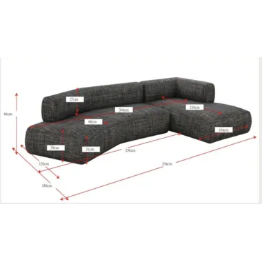 Kare Sofa narożna BOW lewostronna 334 x 66 x 120cm / 87988