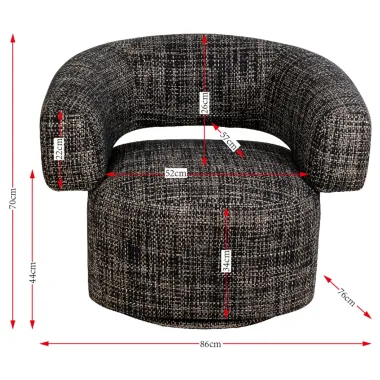 Kare Fotel tapicerowany MAYE BOW 86 x 70 x 76cm/ 87499