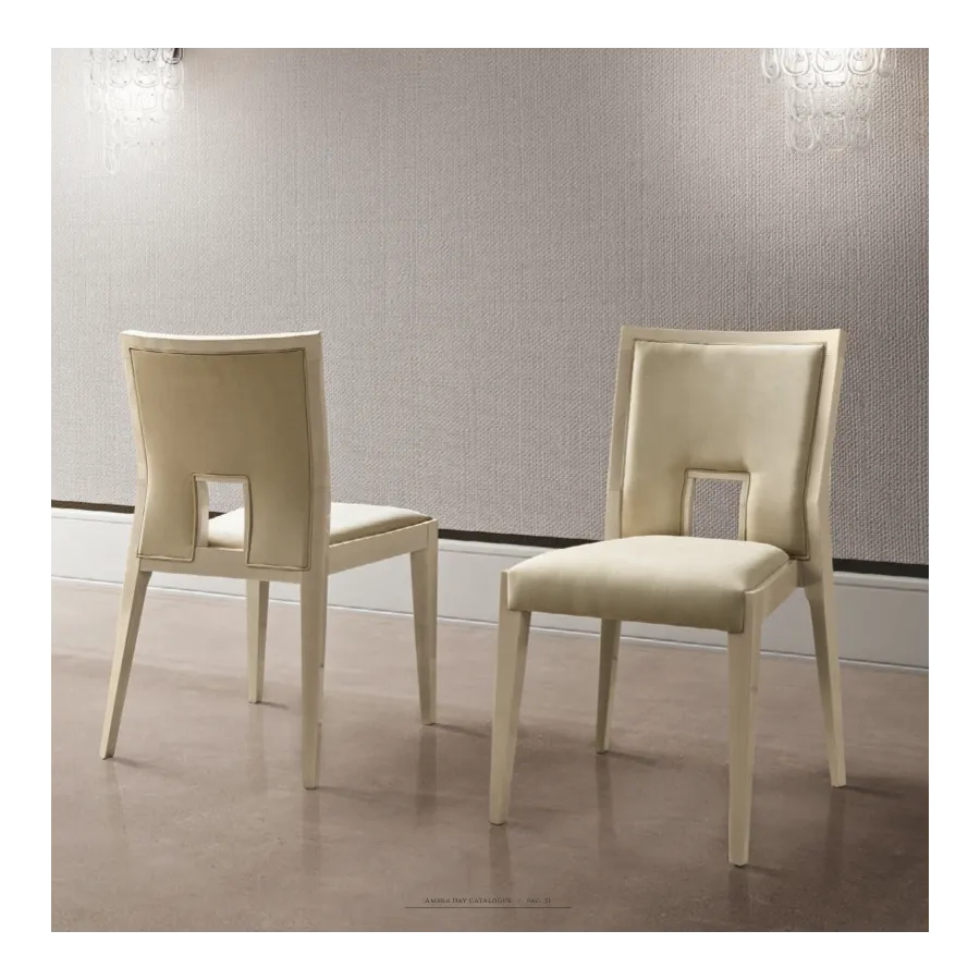 AMBRA DAY Włoskie krzesło tapicerowane ecru 47 x 86,5 x 56cm / 148SED.01AVMS70