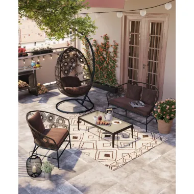 Kare Fotel wiszący IBIZA brązowy 104 x 203cm / 83869