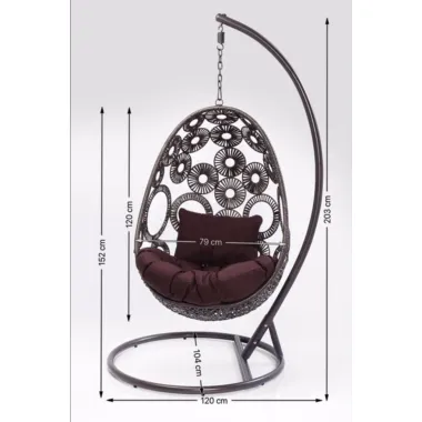 Kare Fotel wiszący IBIZA brązowy 104 x 203cm / 83869