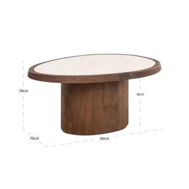 Stolik kawowy MELROSE brązowy 90 x 39 x 70cm / 214454