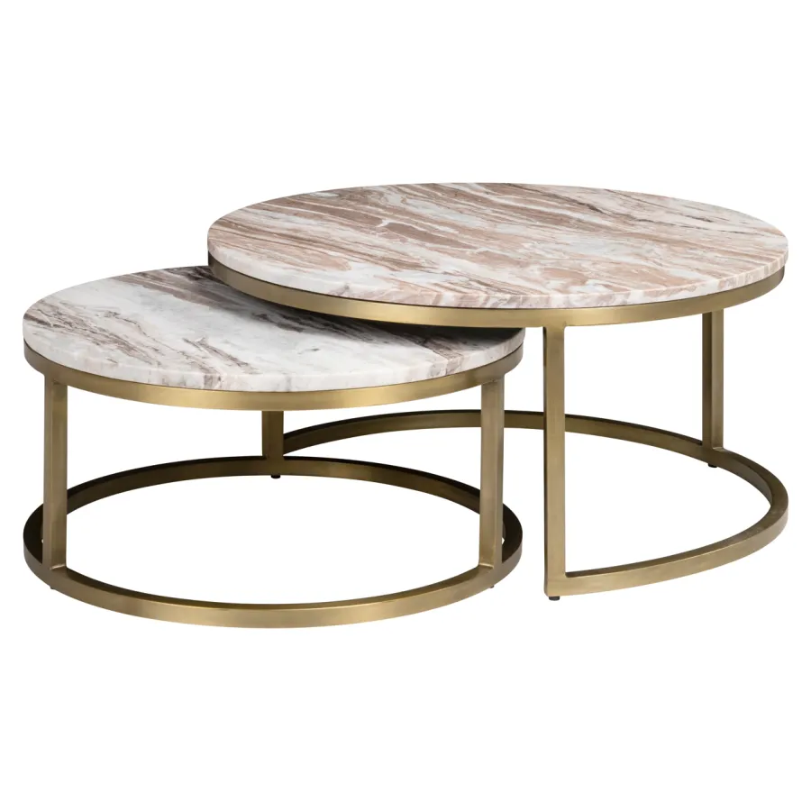 Stolik kawowy BOTTEGA beżowy (2 set) 85 x 40 x 85cm / 214522