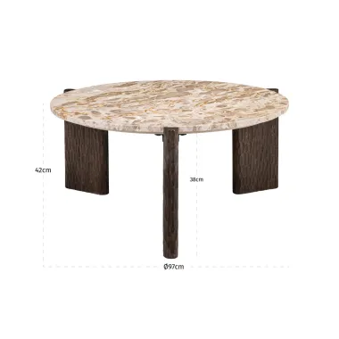 Stolik kawowy KATO brązowy 97 x 42 x 97cm / 215653