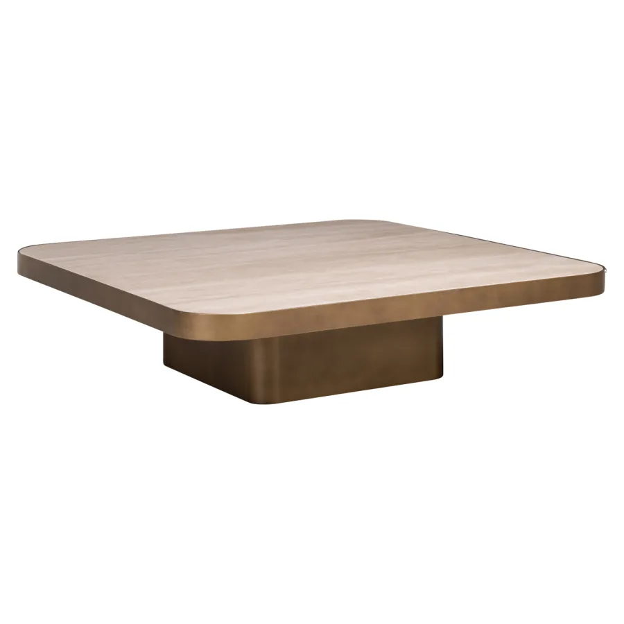 Stolik kawowy CLARIDGE beżowy 100 x 25 x 100cm / 216054