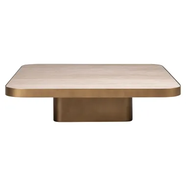 Stolik kawowy CLARIDGE beżowy 100 x 25 x 100cm / 216054