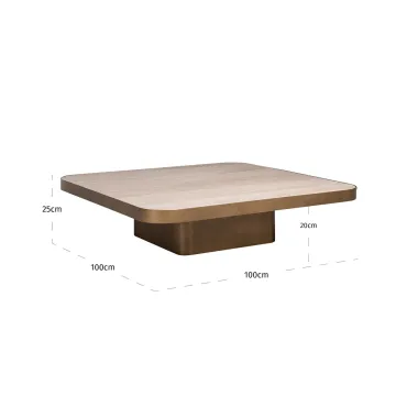 Stolik kawowy CLARIDGE beżowy 100 x 25 x 100cm / 216054