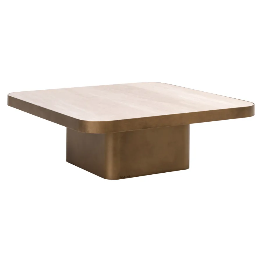 Stolik kawowy CLARIDGE beżowy 90 x 31 x 90cm / 216053