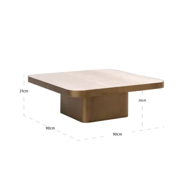 Stolik kawowy CLARIDGE beżowy 90 x 31 x 90cm / 216053