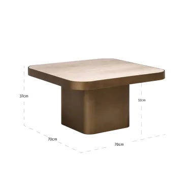 Stolik kawowy CLARIDGE beżowy 70 x 37 x 70cm / 216052
