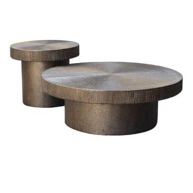 Stolik kawowy LINDO brązowy (2 set) 90 x 32 x 90cm / 215818