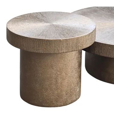 Stolik kawowy LINDO brązowy (2 set) 90 x 32 x 90cm / 215818
