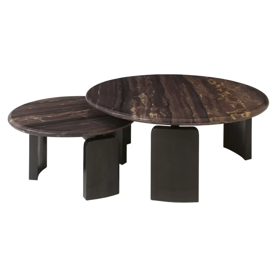 Stolik kawowy MENTON brązowy (2 set) 90 x 38 x 90cm / 215873