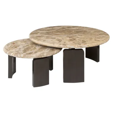 Stolik kawowy MENTON antyczny brąz (2 set) 90 x 38 x 90cm / 215872