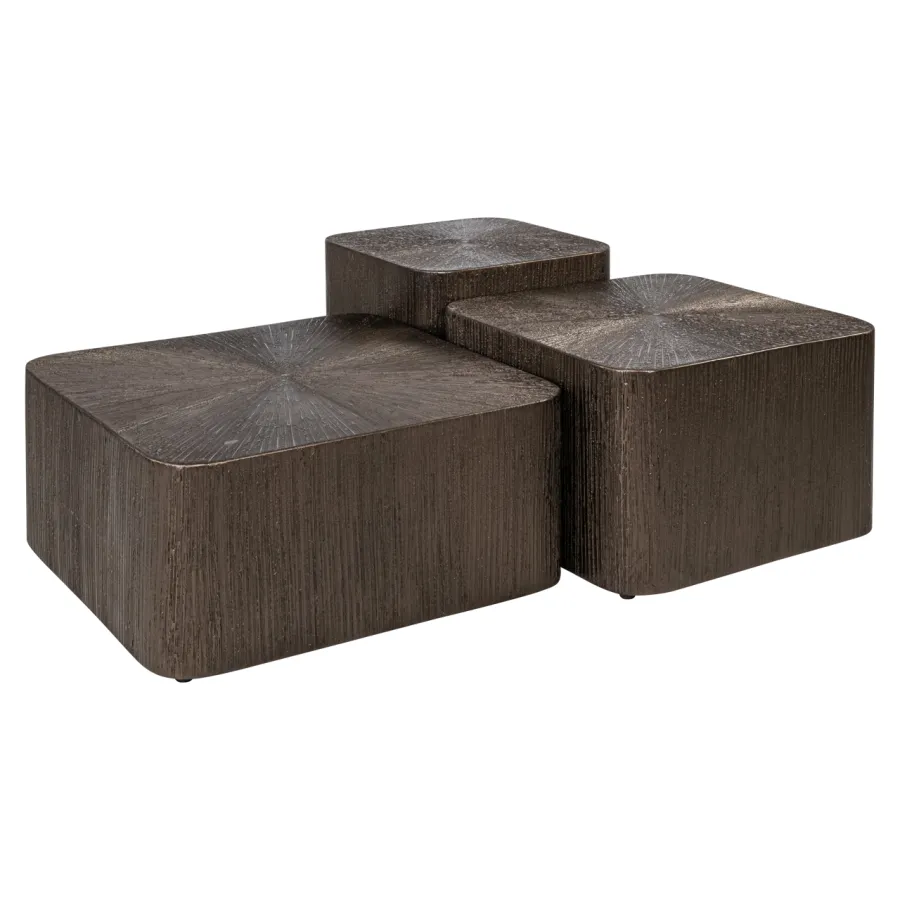 Stolik kawowy CUBES brązowy (set 3) 65 x 29 x 65cm / 215822