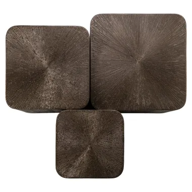 Stolik kawowy CUBES brązowy (set 3) 65 x 29 x 65cm / 215822