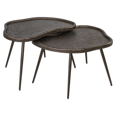 Stolik kawowy BEAN brązowy (2 set) 76 x 45 x 58cm / 215821