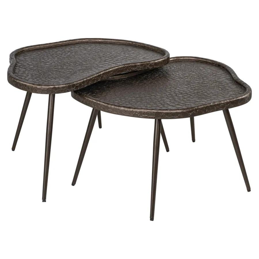 Stolik kawowy BEAN brązowy (2 set) 76 x 45 x 58cm / 215821