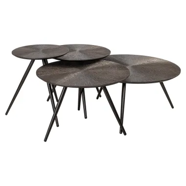 Stolik kawowy QUADRO brązowy (4 set) 70 x 34 x 70cm / 215820