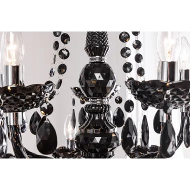 Invicta Żyrandol kryształowy DIAMONDS 15-ramienny czarny / 1282