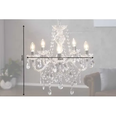 Invicta Żyrandol kryształowy DIAMONDS 5-ramienny jasny / 1451