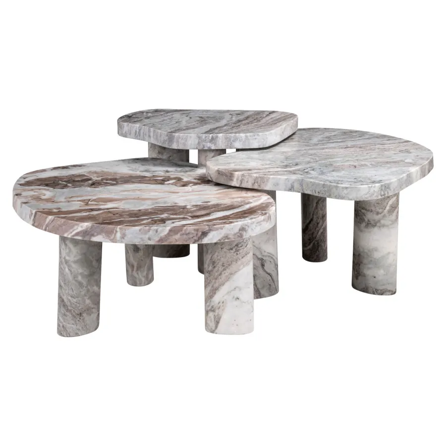 Stolik kawowy CAMINO beżowy (set 3) 81 x 33 x 65cm / 214358