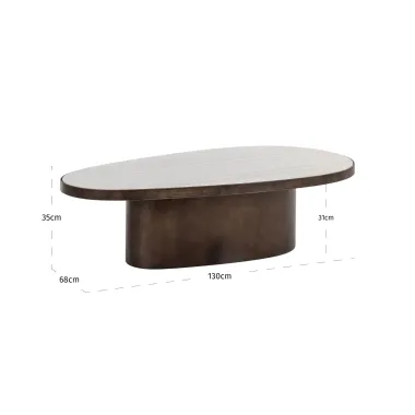 Stolik kawowy BILOXI brązowy 130 x 35 x 68cm / 214333