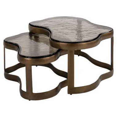 Stolik kawowy FAIRFIELD brązowy (2 set) 90 x 42 x 70cm / 214335