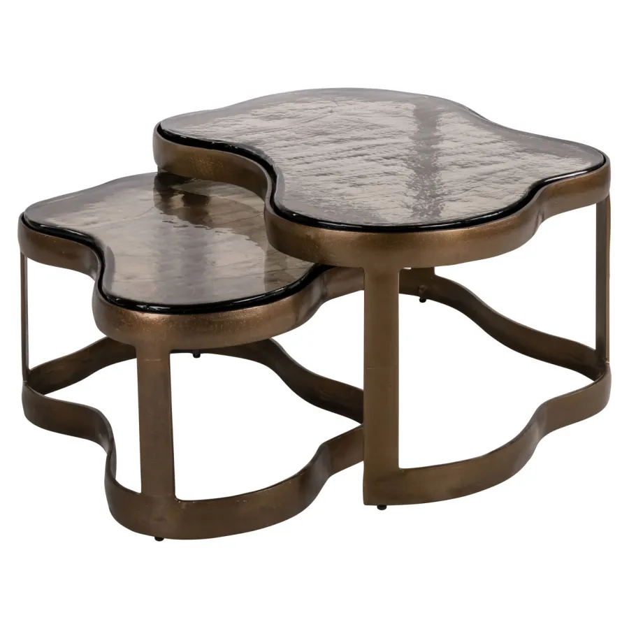 Stolik kawowy FAIRFIELD brązowy (2 set) 90 x 42 x 70cm / 214335