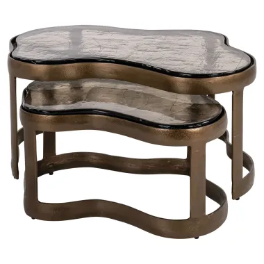 Stolik kawowy FAIRFIELD brązowy (2 set) 90 x 42 x 70cm / 214335