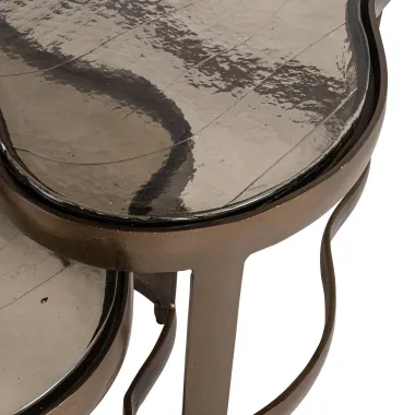 Stolik kawowy FAIRFIELD brązowy (2 set) 90 x 42 x 70cm / 214335