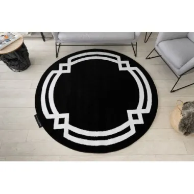 Dywan HAMPTON Lux koło czarny Ø 160cm / GR2913