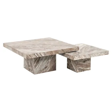 Stolik kawowy RASHFORD beżowy (2 set) 80 x 35 x 80cm / 8583
