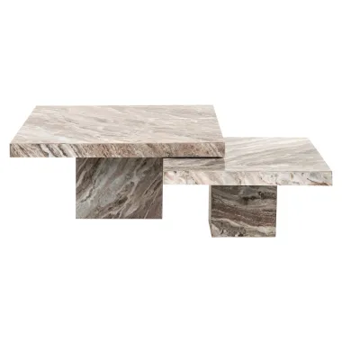 Stolik kawowy RASHFORD beżowy (2 set) 80 x 35 x 80cm / 8583