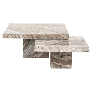 Stolik kawowy RASHFORD beżowy (2 set) 80 x 35 x 80cm / 8583