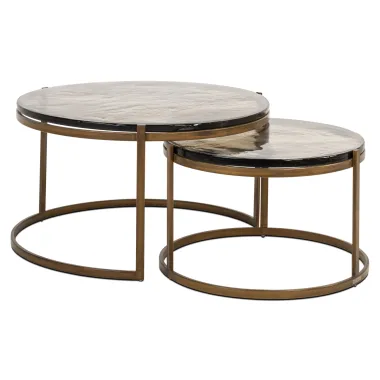 Stolik kawowy CLEO złoty (2 set) 81 x 45 x 81cm / 825314