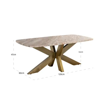 Stolik kawowy BOTTEGA beżowy 120 x 47 x 60cm / 8631