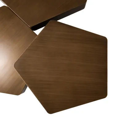 Stolik kawowy HEXA złoty (3 set) 75 x 37 x 75cm / 8775