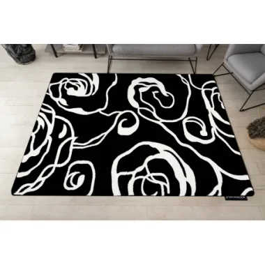 Dywan HAMPTON Rosa róża czarny 200 x 290cm / GR4781