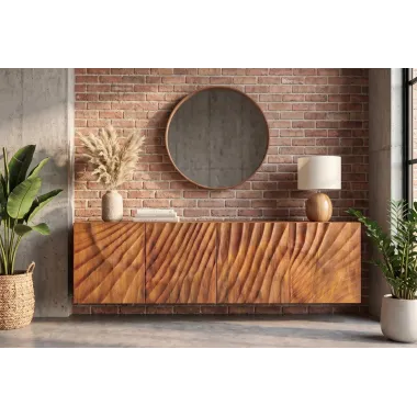 Invicta Szafka RTV wisząca SCORPION 3D mango 180 x 58 x 38cm / 46647