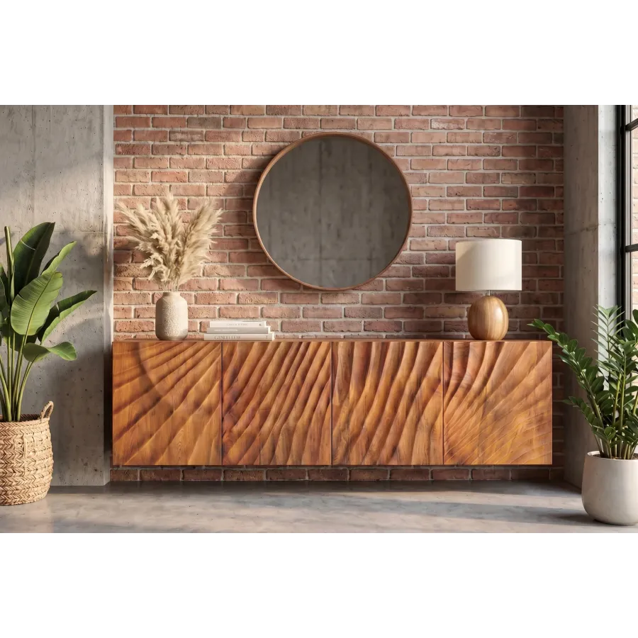 Invicta Szafka RTV wisząca SCORPION 3D mango 180 x 58 x 38cm / 46647