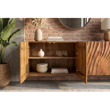 Invicta Szafka RTV wisząca SCORPION 3D mango 180 x 58 x 38cm / 46647