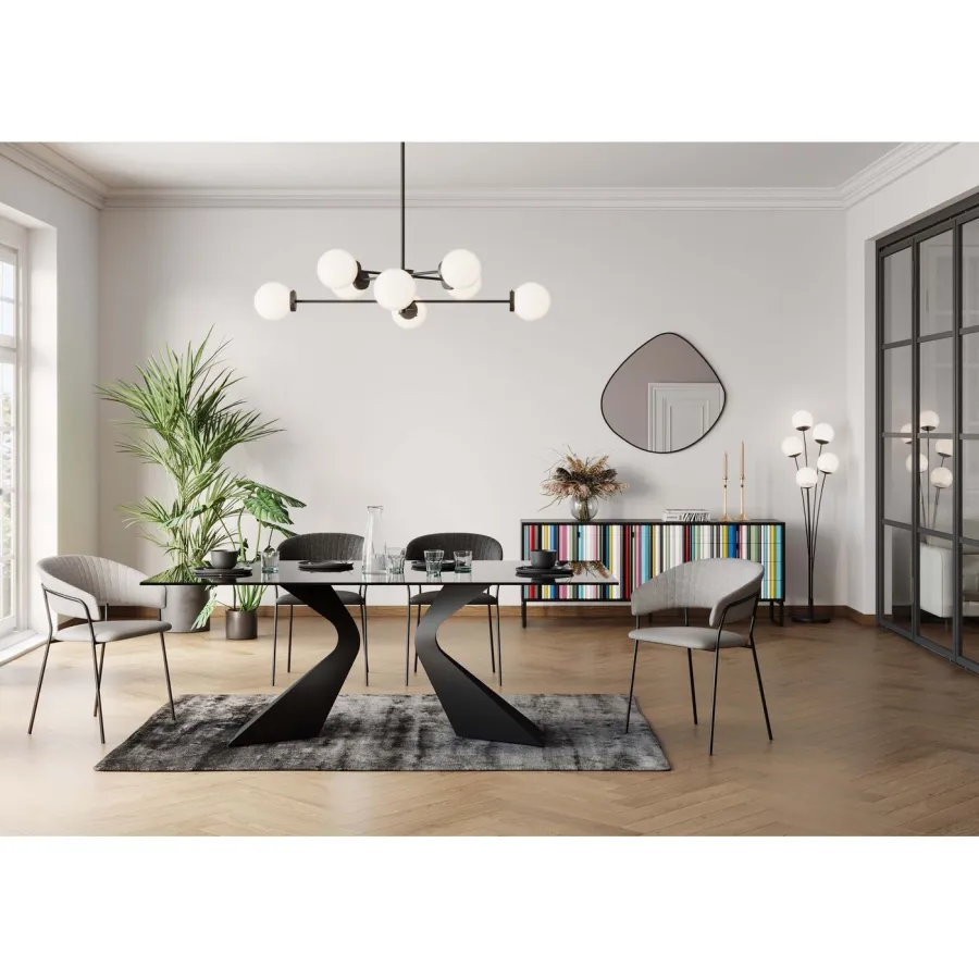 Kare Stół do jadalni GLORIA ceramiczny czarny 200 x 75 x 100cm / 85817