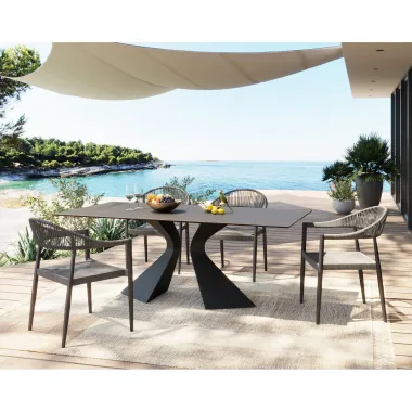 Kare Stół do jadalni GLORIA ceramiczny czarny 180 x 75 x 90cm / 87349