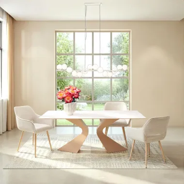 Kare Stół do jadalni GLORIA ceramiczny macchiato 200 x 75 x 100cm / 70757
