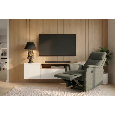 Invicta Fotel Kinowy HOLLYWOOD elektryczna regulacja zielony 75 x 100 x 85cm / 47602